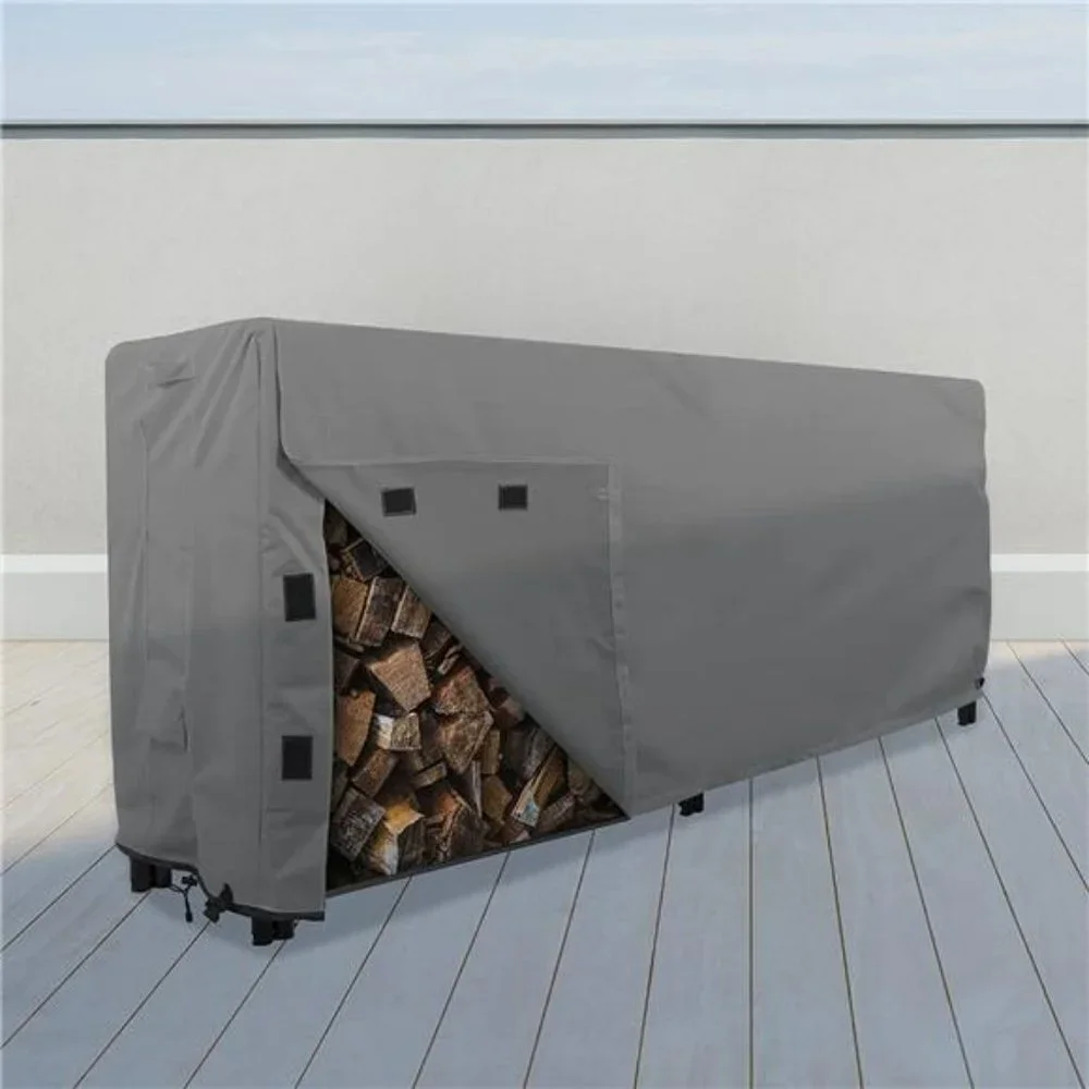 Firewood Rack Cover 8 foot - Heavy Duty - Black